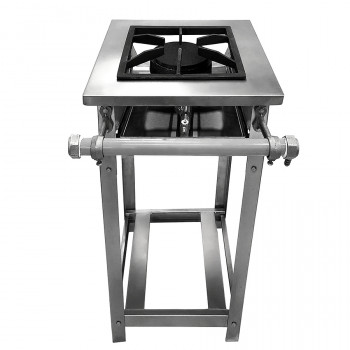 Fogão Industrial em Inox Baixa Pressão Perfil 8 - 1 Boca (1 Simples) 30x30  - Brascool