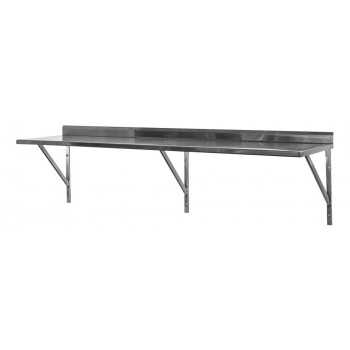 Prateleira e Suporte em Aço Inox Lisa - 1,20m (120x35 cm) - Brascool (SPMFPL124)