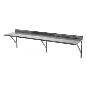 Superior - Prateleira e Suporte em Aço Inox Lisa - 1,20m (120x35 cm) - Brascool Inox (SPMFPL124)
