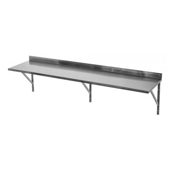 Perfil - Prateleira e Suporte em Aço Inox Lisa - 1,20m (120x35 cm) - Brascool Inox (SPMFPL124)