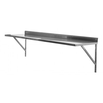 Prateleira e Suporte em Aço Inox Lisa - 0,94m (94x35 cm) - Brascool (SPMFPL94)
