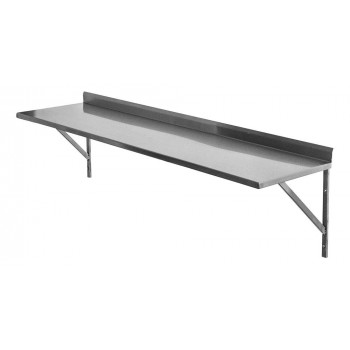 Perfil - Prateleira e Suporte em Aço Inox Lisa - 0,94m (94x35 cm) - Brascool Inox (SPMFPL94)