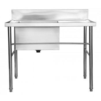 Mesa Bancada Aço Inox com Cuba 50x50x30 (Esquerdo) 100x70x90 - Brascool