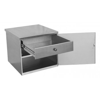 Superior - Balcão Aço Inox com Porta Frontal, Prateleira e Gaveta Interna (55x60x50 cm) - Brascool Inox