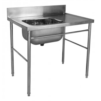 Perfil - Mesa Bancada com pia em Aço Inox com Cuba 50cm (Esquerdo) - 100x70 cm perfil