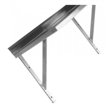 Prateleira em Aço Inox Lisa - 2,20m (220x35 cm) - Brascool Inox (PL220) - perfil