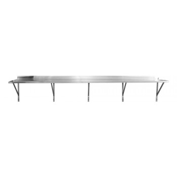 Prateleira em Aço Inox Lisa - 2,20m (220x35 cm) - Brascool Inox (PL220) - frontal