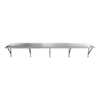 Prateleira e Suporte em Aço Inox Lisa - 2,20m (220x35 cm) - Brascool (SPMFPL220)