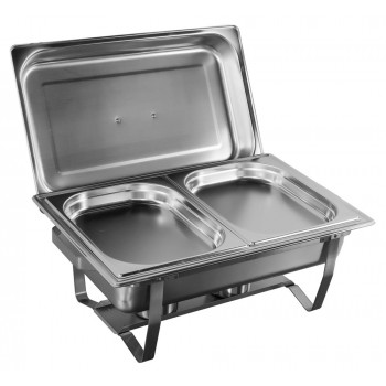 Rechaud Banho Maria Aço Inox com 2 Cubas (GN 1/2×40mm) - 5 Lts - F433-2M