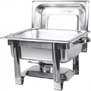 Detalhe tampa Rechaud Banho Maria Aço Inox Quadrado - 4 Lts - 834 