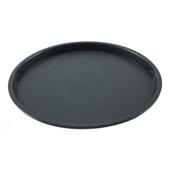 Bandeja Redonda Preta de Plástico (36,2x2 cm) - Brascool (JD-1610-P)