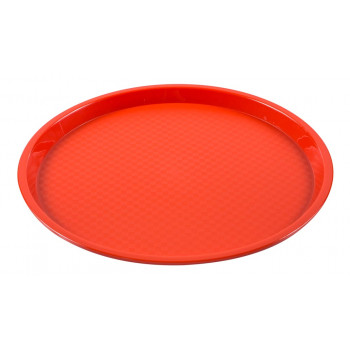 Bandeja Redonda Vermelha de Plástico (36,2x2 cm) - Brascool (JD-1610-V)