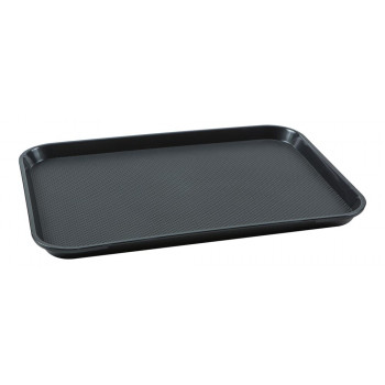 Bandeja Retangular Preta de Plástico (34,3x26,5x2 cm) - Brascool (JD-1014-P)