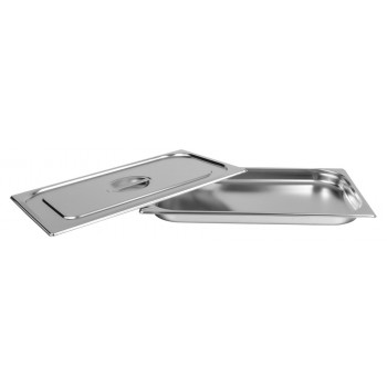 Cuba Gastronômica Aço Inox com Tampa GN 1/1 × 40mm (530x325mm) - 811-40/811-L