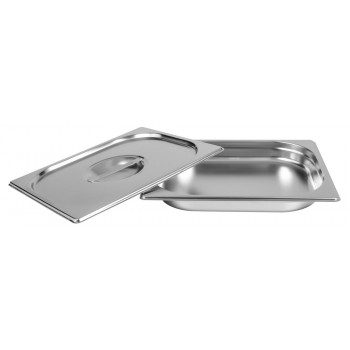 Cuba Gastronômica Aço Inox com Tampa GN 1/2 × 40mm (325x265mm) - 812-40/812-L