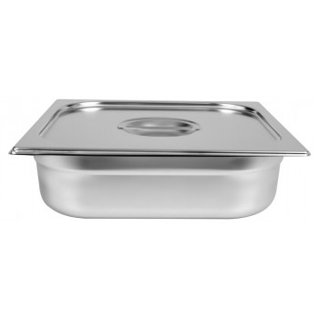 Frontal - Cuba Gastronômica Aço Inox com Tampa GN 2/3 × 100mm (353x325mm) - 823-4/823-L