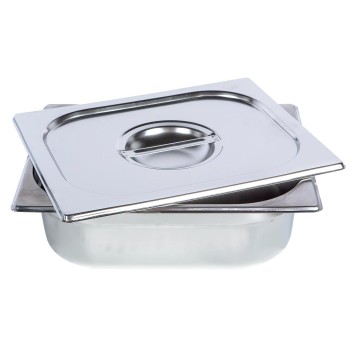 Cuba Gastronômica em Inox com Tampa GN 1/2 × 100mm (325x265mm) - 812-4/812L