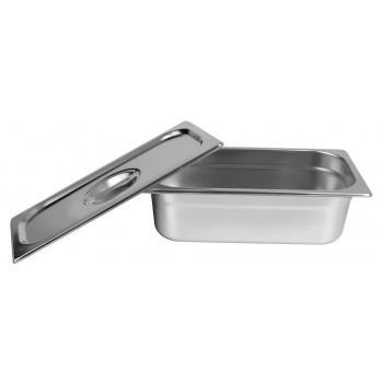 Aberta - Cuba Gastronômica em Inox com Tampa GN 1/3 × 100mm (325x176mm) - 813-4/813L