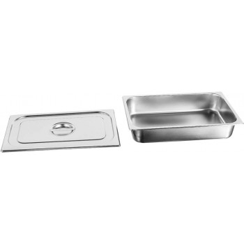 Produto desmontado - Cuba Gastronômica em Inox com Tampa GN 1/1 × 100mm (530x325mm) - 811-4/811L