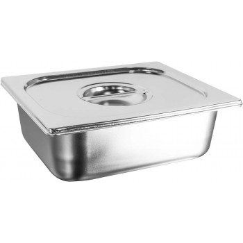 Tampa fechada - Cuba Gastronômica em Inox com Tampa GN 1/2 × 100mm (325x265mm) - 812-4/812L