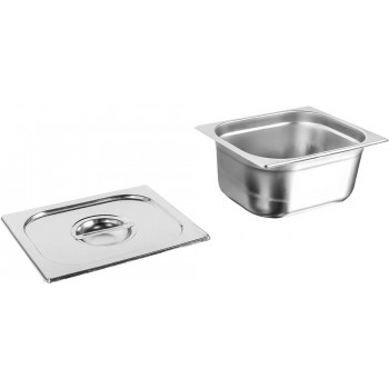 Produto Desmontado - Cuba Gastronômica em Inox com Tampa GN 1/2 × 150mm (325x265mm) - 812-6/812L