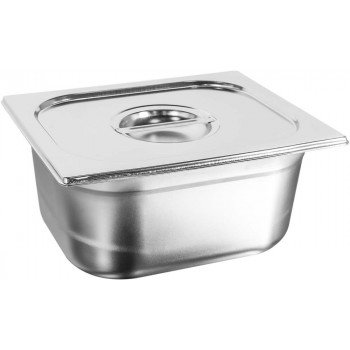 Tampa fechada - Cuba Gastronômica em Inox com Tampa GN 1/2 × 150mm (325x265mm) - 812-6/812L