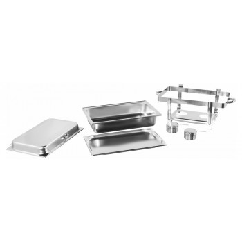 Produto Desmontado - Rechaud Banho Maria Aço Inox com Dobradiças (GN 1/1×20mm) - 3 Lts - JQ833-1P