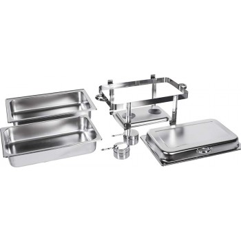 Produto desmontado - Rechaud Banho Maria Aço Inox com Dobradiça (GN 1/1×100mm) - 13 Lts - JQ833-1B