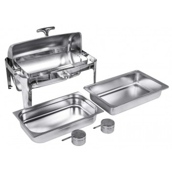 Produto desmontado Rechaud Banho Maria Aço Inox com Tampa Giratória (GN 1/1×100mm) - 13 Lts (Versão Luxo) - 723-1B