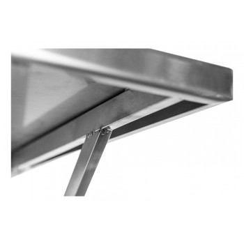 Canto - Prateleira e Suporte em Aço Inox Lisa - 0,94m (94x35 cm) - Brascool Inox (SPMFPL94)