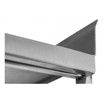 Lateral - Prateleira e Suporte em Aço Inox Lisa - 1,20m (120x35 cm) - Brascool Inox (SPMFPL124)