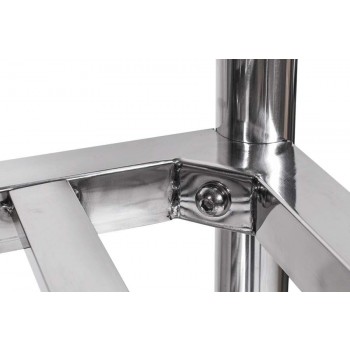 Prateleiras parafusadas - Estante em Aço Inoxidável com 4 Prateleiras Gradeadas - 1,2m (120x50x155cm) - E4-120G