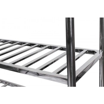 Detalhe prateleira gradeada - Estante em Aço Inoxidável com 4 Prateleiras Gradeadas - 1,2m (120x50x155cm) - E4-120G