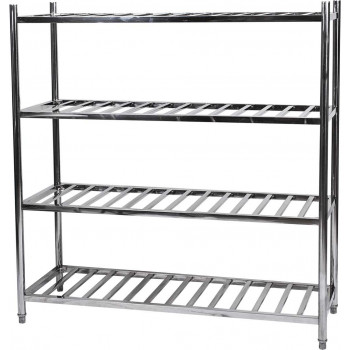 Estante em Aço Inoxidável com 4 Prateleiras Gradeadas - 1,5m (150x50x155cm) - E4-150G