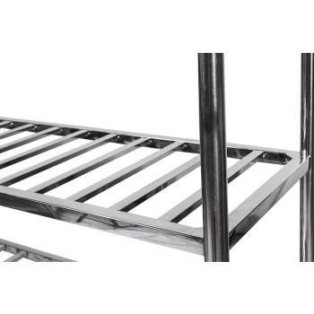 Detalhe prateleira - Estante em Aço Inoxidável com 4 Prateleiras Gradeadas - 1,5m (150x50x155cm) - E4-150G