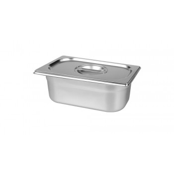 Cuba Gastronômica Aço Inox com Tampa GN 1/9×65mm (176x108mm)