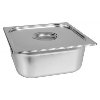 Fechada - Cuba Gastronômica Aço Inox com Tampa GN 2/3 × 150mm (353x325mm) - 823-6/823-L