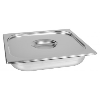 Fechada - Cuba Gastronômica Aço Inox com Tampa GN 2/3 × 65mm (353x325mm) - 823-2/823-L