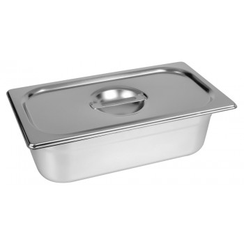 Cuba Gastronômica em Inox com Tampa GN 1/3 × 100mm (325x176mm) - 813-4/813L