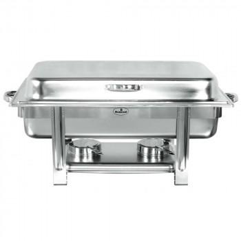 Rechaud Banho Maria Aço Inox com Dobradiças e 9 Cubas (GN 1/9 100mm) - 7,2 Lts frente