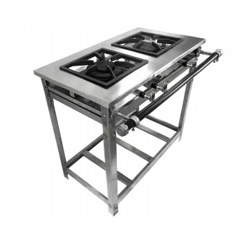 Fogão Industrial Aço Inox Baixa Pressão 2 Bocas - Standard (1 Duplo E 1 Simples) 30x30 - Brascool