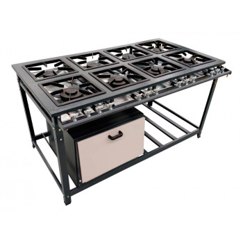 Fogão Industrial Baixa Pressão com Forno e 8 Bocas (4 Duplas e 4 Simples) - Innal (FSP8B4D/FI70)