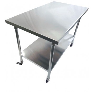 Mesa Inox 1,4m com rodas