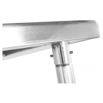 Detalhe encaixe - Mesa inox com rodas e espelho 2,2 metros
