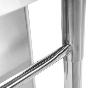 Mesa Bancada com pia em Aço Inox com Cuba 50cm (Direito) - 100x70 cm solda