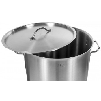Detalhe da tampa - Panela / Caldeirão Aço Inox para Cerveja Artesanal c/ Torneira - 24 Litros (36x24cm) 