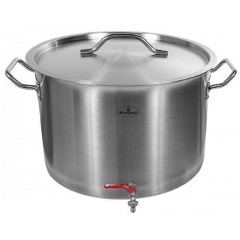 Panela / Caldeirão Aço Inox para Cerveja Artesanal c/ Torneira - 24 Litros (36x24cm) - GDC-3624T