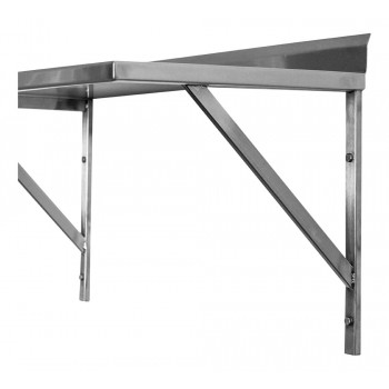 Base - Prateleira e Suporte em Aço Inox Lisa - 0,94m (94x35 cm) - Brascool Inox (SPMFPL94)