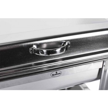 Detalhe puxador - Rechaud Banho Maria Aço Inox com Dobradiça e 2 Cubas (GN 1/2×100mm) - 13 Lts - JQ833-2B 