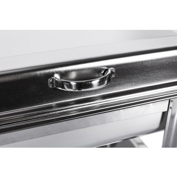 Puxador - Rechaud Banho Maria Aço Inox com Dobradiças e 2 Cubas (GN 1/2x65mm) - 9 Lts - JQ833-2